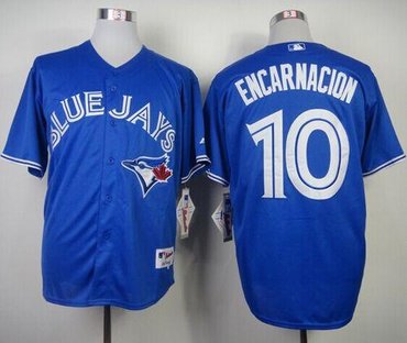 Toronto Blue Jays #10 Edwin Encarnacion Blue Alternate Stitched Baseball Jersey