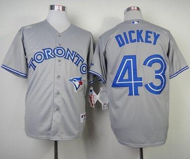 Toronto Blue Jays #43 R.A. Dickey Grey Road Cool Base 2012 Stitched Baseball Jersey