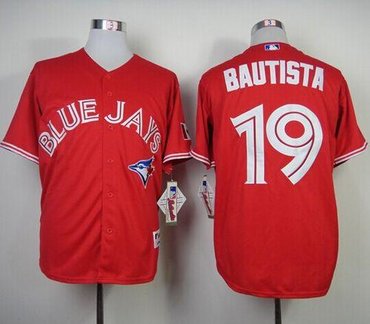 Toronto Blue Jays #19 Jose Bautista Red Canada Day Stitched Baseball Jersey