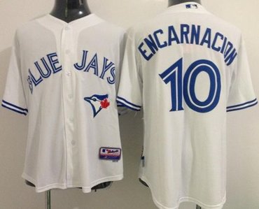 Toronto Blue Jays #10 Edwin Encarnacion White Stitched Baseball Jersey