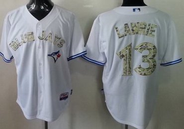 Toronto Blue Jays 13 Brett Lawrie White 2013 USMC Cool Base Camo Number Jerseys