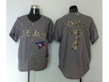 mlb jerseys toronto blue jays #7 jose reyes grey(number camo)