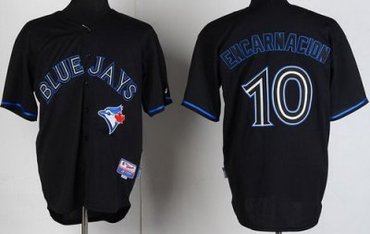 Toronto Blue Jays 10 Edwin Encarnacion Black Fashion Cool Base MLB Jerseys