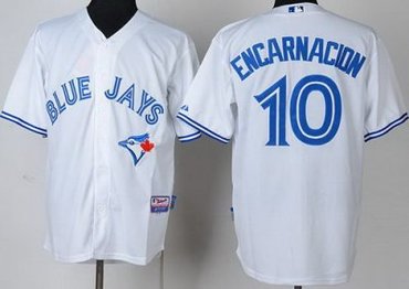 Toronto Blue Jays 10 Edwin Encarnacion White Cool Base MLB Jerseys