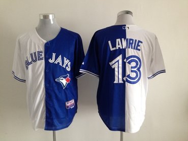 mlb jerseys toronto blue jays #13 lawrie blue-white(split)