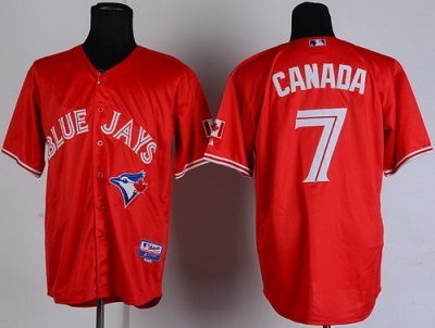 Toronto Blue Jays #7 Jose Reyes Canada Day Red MLB Jerseys