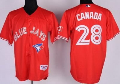 Toronto Blue Jays 28 Colby Rasmus Canada Day Red MLB Jerseys