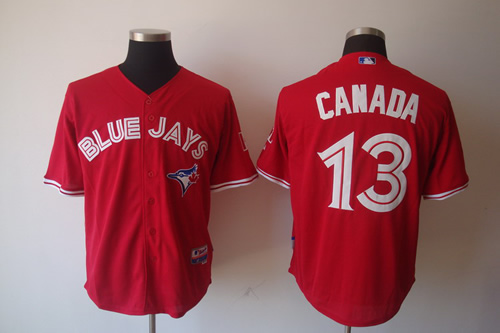 Toronto Blue Jays 13 Lawrie Canada Red MLB Jerseys