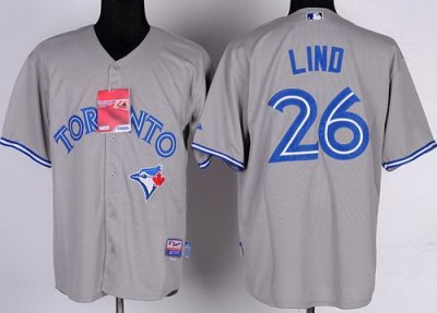 Toronto Blue Jays 26# Adam Lind Grey Cool Base MLB Jerseys