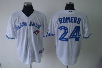 Toronto blue jays 24# ricky romero 2012 home new white jersey Cool base