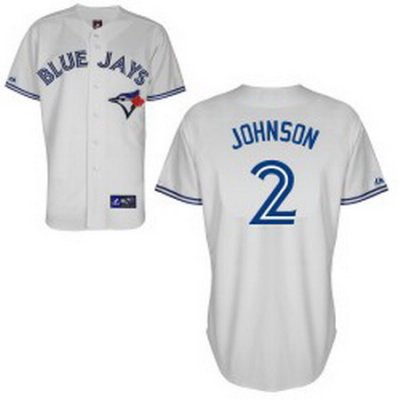 Toronto Blue Jays Johnson #2 whiteHome Jersey