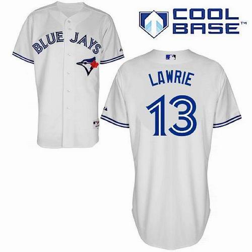 2012 Toronto Blue Jays 13 Brett Lawrie white cool base jersey