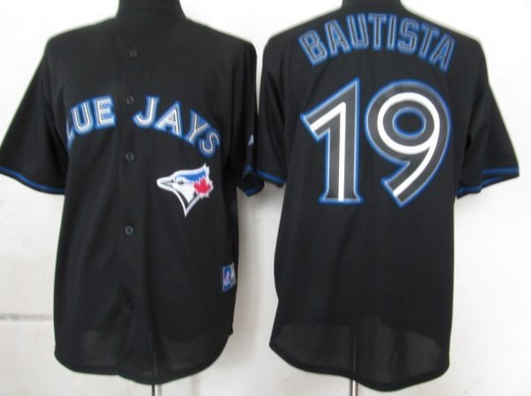 MLB Toronto Blue Jays 19 Bautista Black Fashion Jerseys