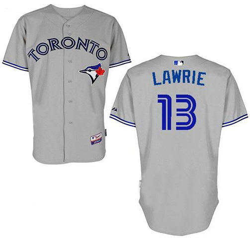 2012 Toronto Blue Jays 13 Brett Lawrie grey cool base jersey