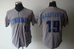 MLB Torono Blue Jays 19# Bautista Grey jerseys