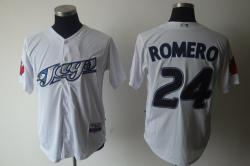 MLB Toronto Blue Jays 24# Ricky Romero White jerseys