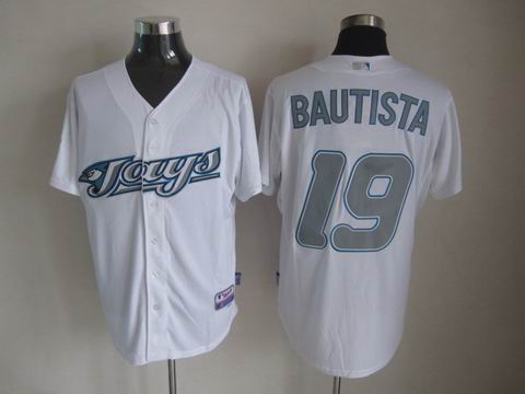 mlb toronto blue jays 19 bautista white grey number