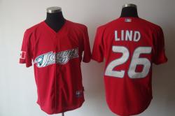 MLB Toronto Blue Jays #26 Adam lind Red Jerseys