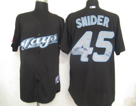 MLB Toronto Blue Jays 45# Snider Black Jerseys