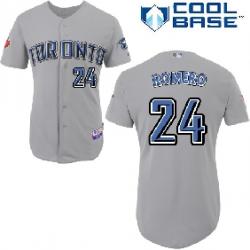 MLB Toronto Blue Jays 24# Ricky Romero jerseys grey cool base jerseys