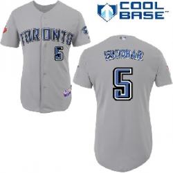 MLB Toronto Blue Jays 5# Escobar grey cool base jerseys