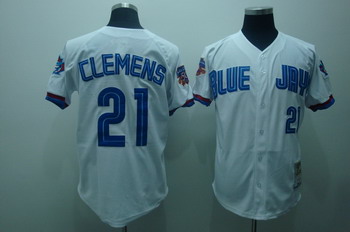 Toronto Blue Jays 21 Clemens white Jerseys throwback