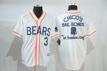 Bad News Bears #3 1976 Chico's Bail Bonds White Stitched Movie Jersey