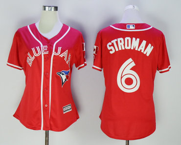 Blue Jays 6 Marcus Stroman Red Women Alternate Cool Base Jersey