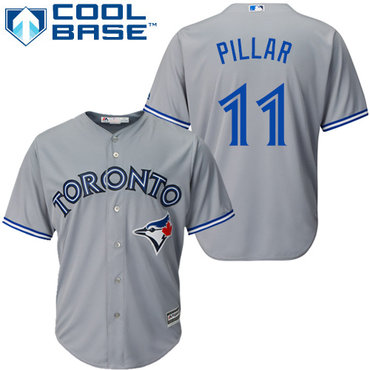 Blue Jays #11 Kevin Pillar Grey Road Women's Stitched MLB Jersey