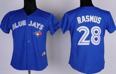 Women Toronto Blue Jays 28# Colby Rasmus Blue MLB Jerseys