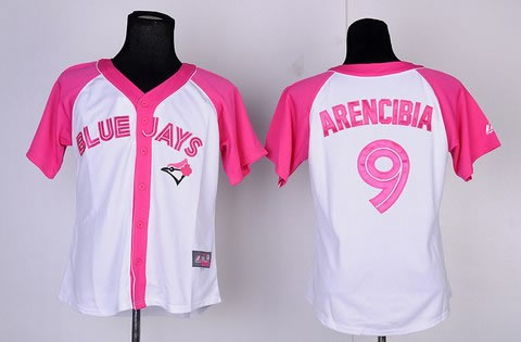 women Toronto Blue Jays 9 ARENCIBIA jersey pink-white