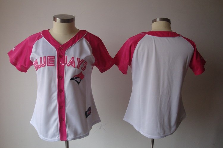 2012 women's pink splash fashion jersey by majestic athletic toronto blue jays blank white jerseys