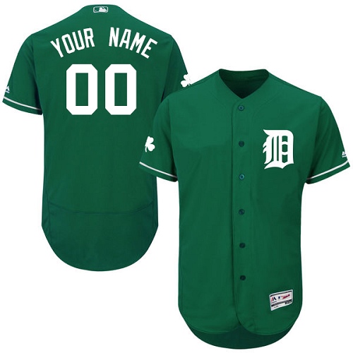 Detroit Tigers Green Celtic Men's Customized Flexbase Jersey