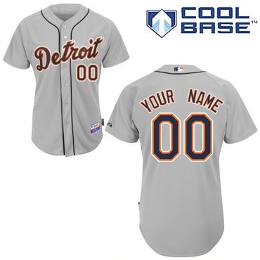 detroit tigers personalized custom grey jersey