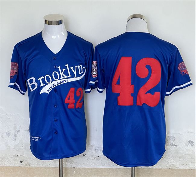 Men's Brooklyn Royal Giants #42 Stitched Baseball Jersey