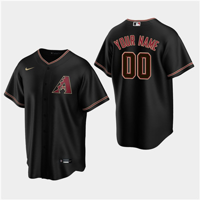 Men's Custom Arizona Diamondbacks Black Alternate Replica Jersey