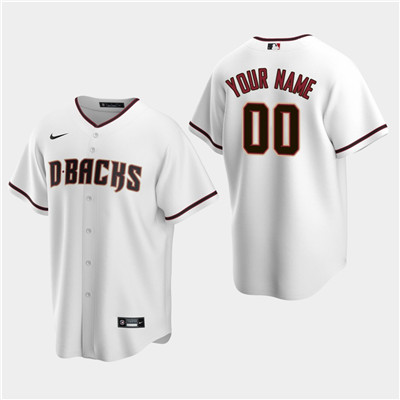 Men's Custom Arizona Diamondbacks White Home Replica Jersey