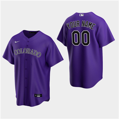 Men's Custom Colorado Rockies Purple Alternate Replica Jersey