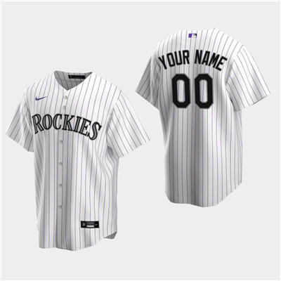 Men's Custom Colorado Rockies White Home Replica Jersey