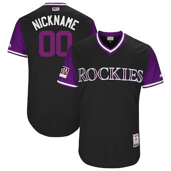 Men's Colorado Rockies Majestic Black 2018 Players' Weekend Authentic Flex Base Custom Jersey