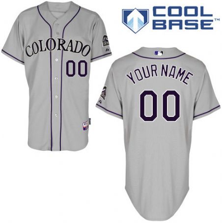 Women's Colorado Rockies Road Grey Customized Jersey