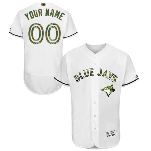 Toronto Blue Jays White Memorial Day Men's Flexbase Customized Jersey