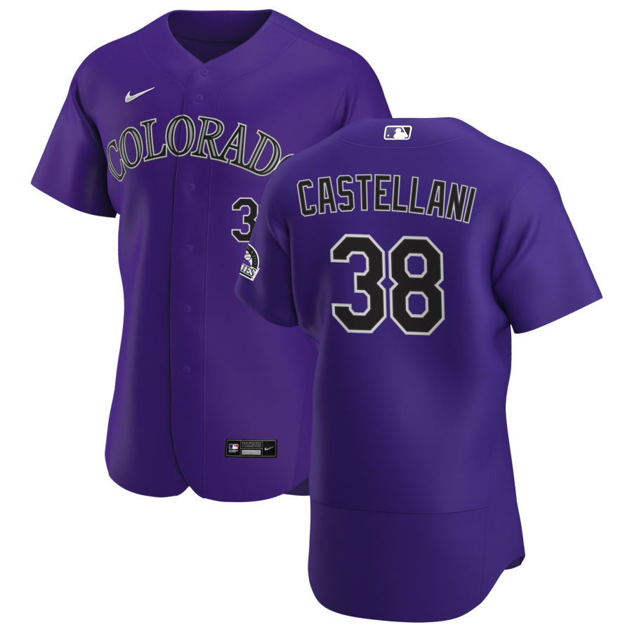 Colorado Rockies #38 Ryan Castellani Men's Nike Purple Alternate 2020 Authentic Player MLB Jersey