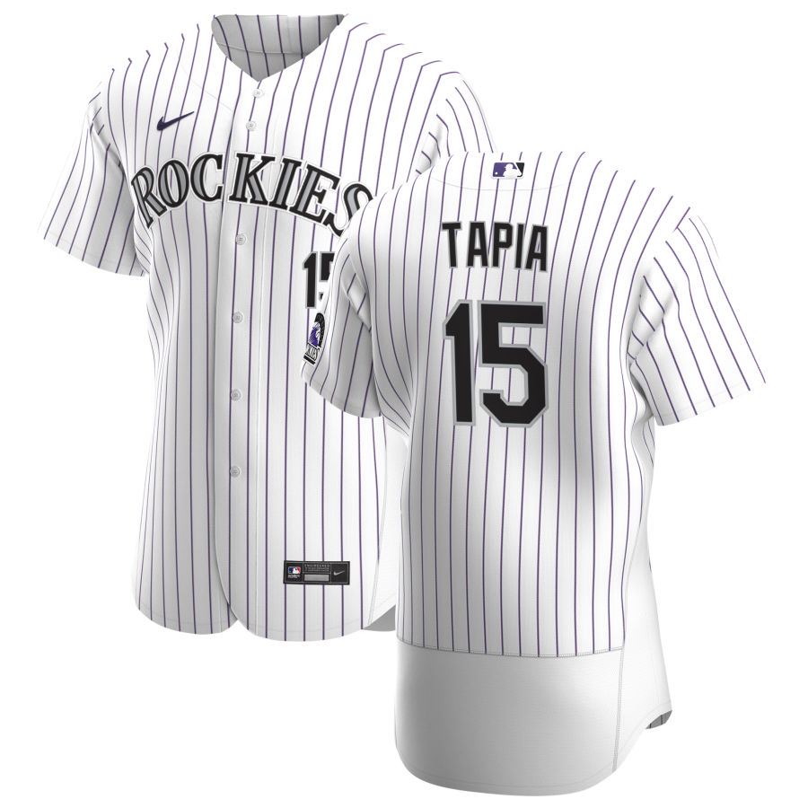 Colorado Rockies #15 Raimel Tapia Men's Nike White Home 2020 Authentic Player MLB Jersey