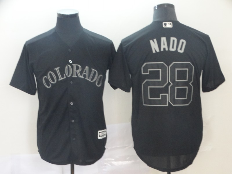 Rockies 28 Nolan Arenado Nado Black 2019 Players' Weekend Player Jersey