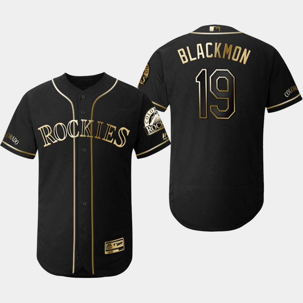 Rockies 19 Charlie Blackmon Black Gold Flexbase Jersey