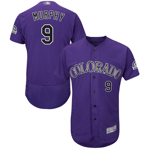 Rockies #9 Daniel Murphy Purple Flexbase Authentic Collection Stitched Baseball Jersey