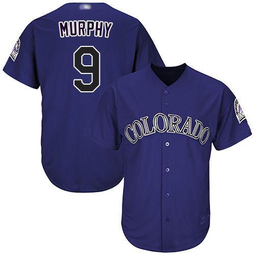 Rockies #9 Daniel Murphy Purple New Cool Base Stitched Baseball Jersey