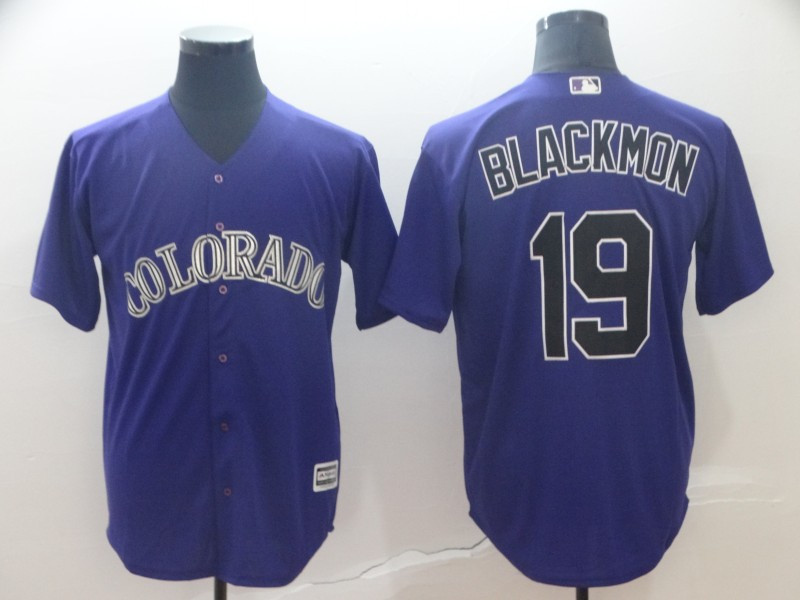 Rockies 19 Charlie Blackmon Purple Cool Base Jersey