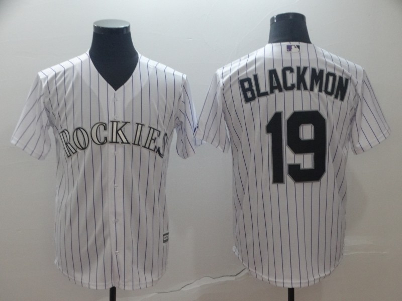 Rockies 19 Charlie Blackmon White Cool Base Jersey